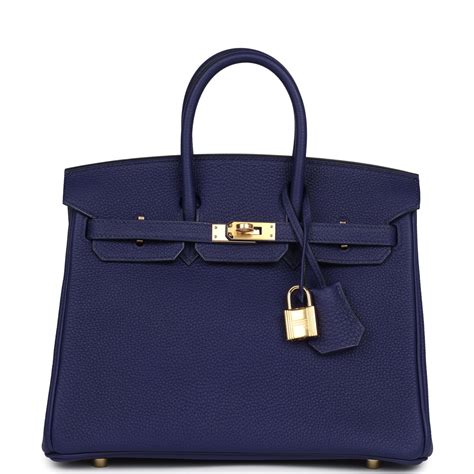 bleu encre hermes birkin|Hermes Birkin 25 Bleu Encre Togo Gold Hardware.